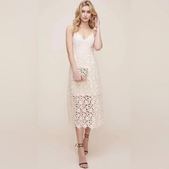 Lace A Line Midi Dress, Buttercream / M by ASTR the Label Lace A Line Midi Dress, Buttercream / M by ASTR the Label
